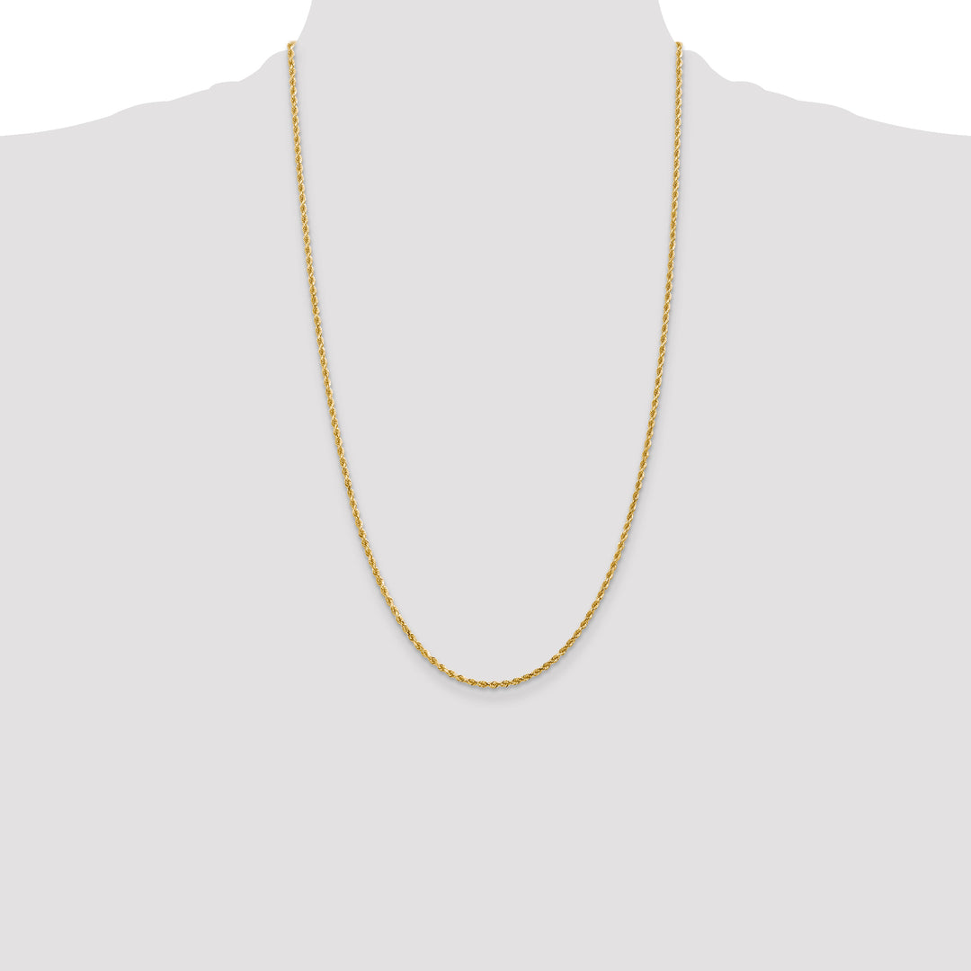 14k 2mm D/C Rope with Lobster Clasp Chain