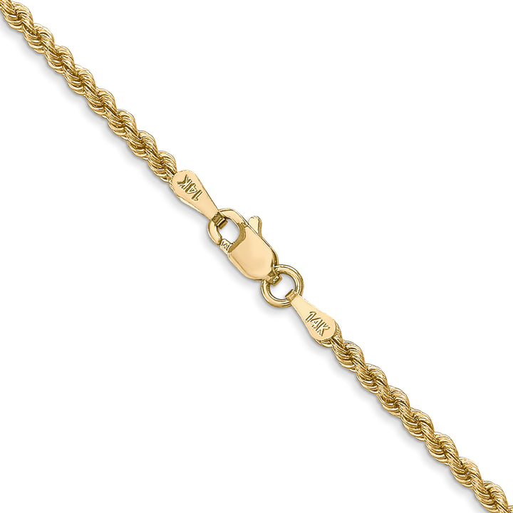 14k 2.25mm Solid Rope Chain