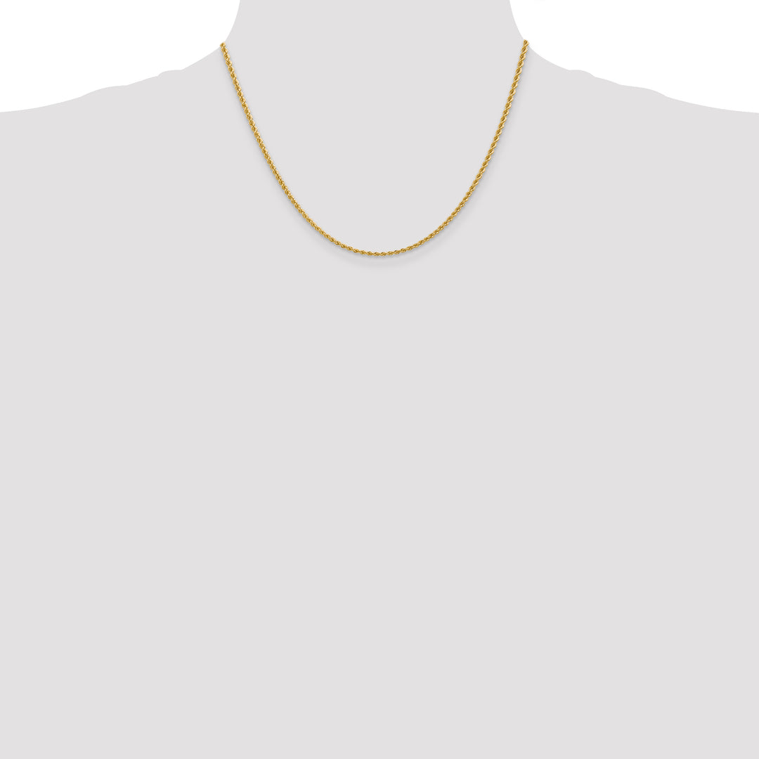 14k 2.25mm Solid Rope Chain