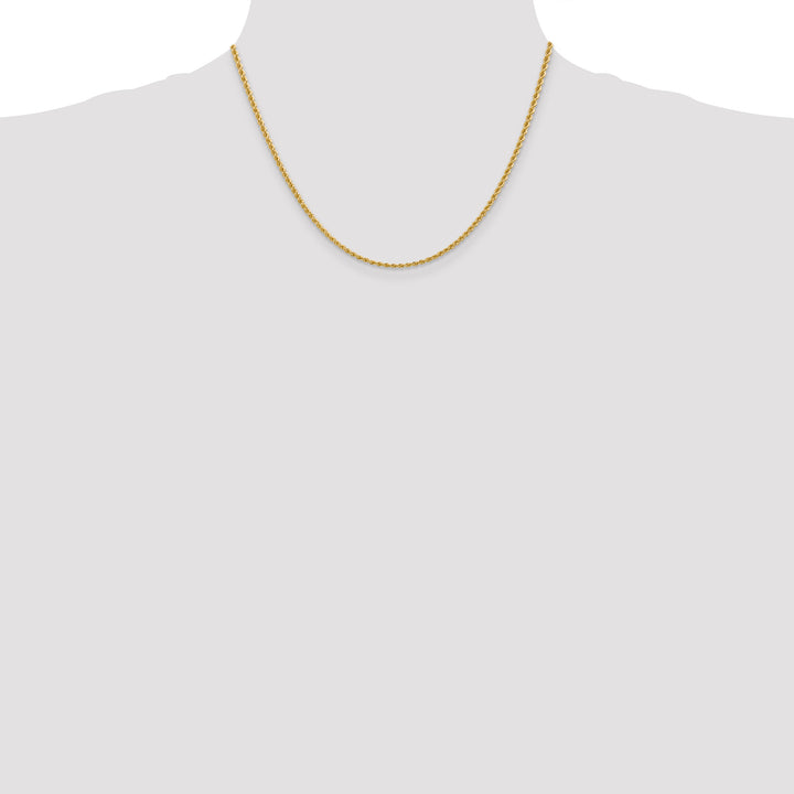 14k 2.25mm Solid Rope Chain