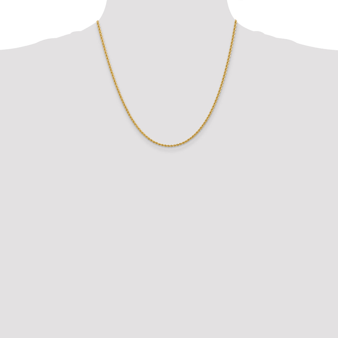 14k 2.25mm Solid Rope Chain