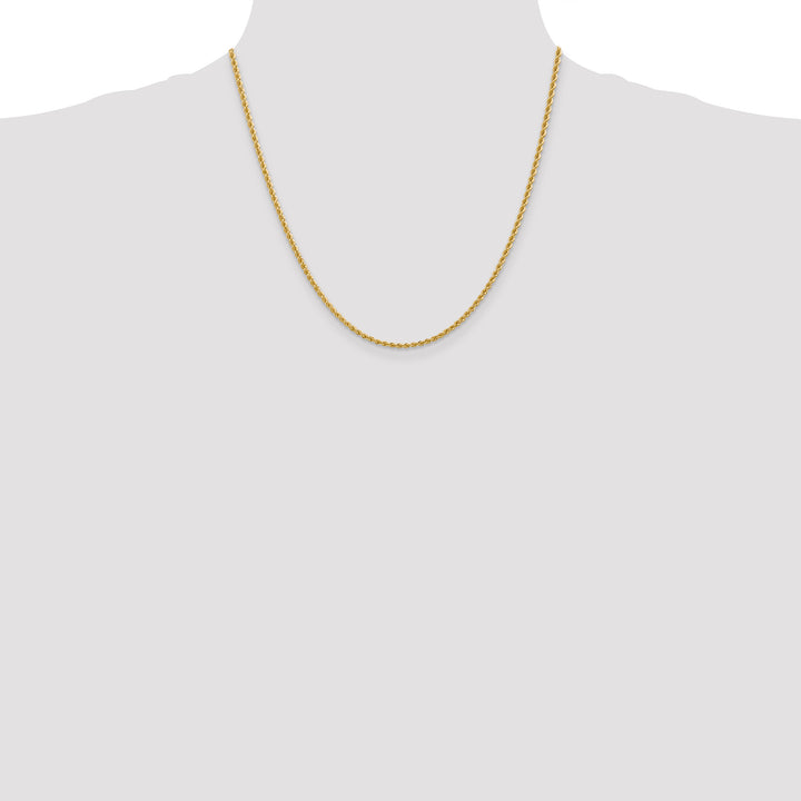 14k 2.25mm Solid Rope Chain