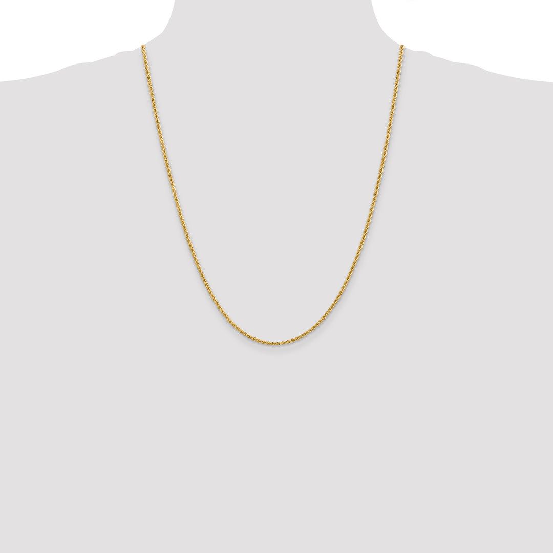 14k 2.25mm Solid Rope Chain