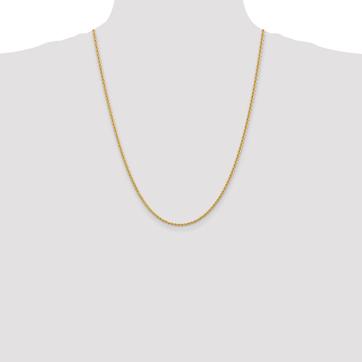 14k 2.25mm Solid Rope Chain