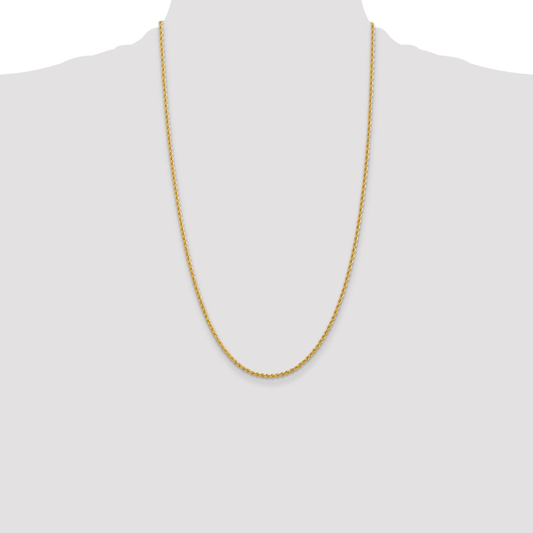 14k 2.25mm Solid Rope Chain