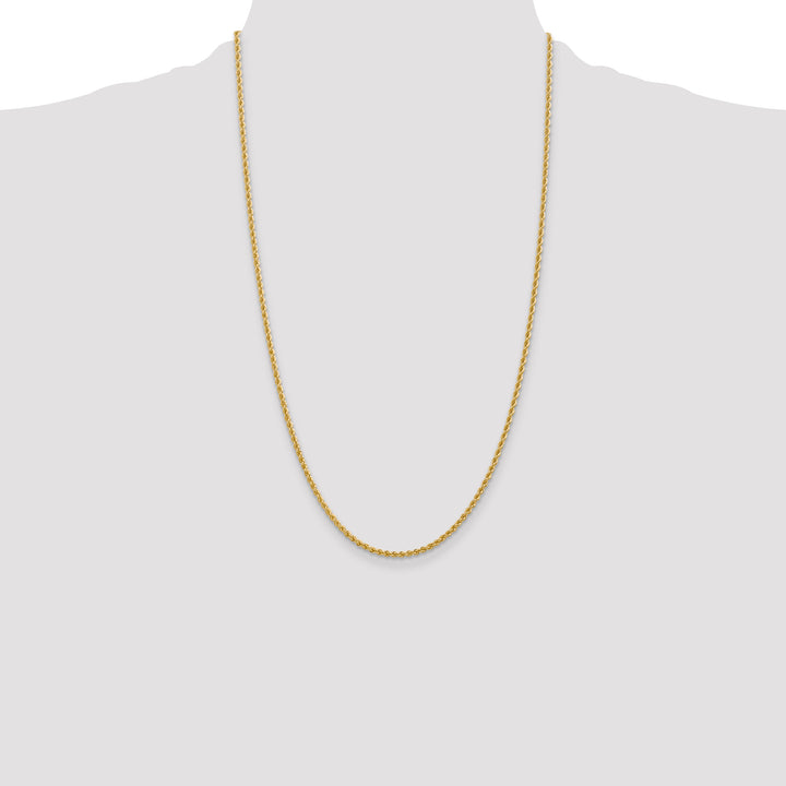 14k 2.25mm Solid Rope Chain