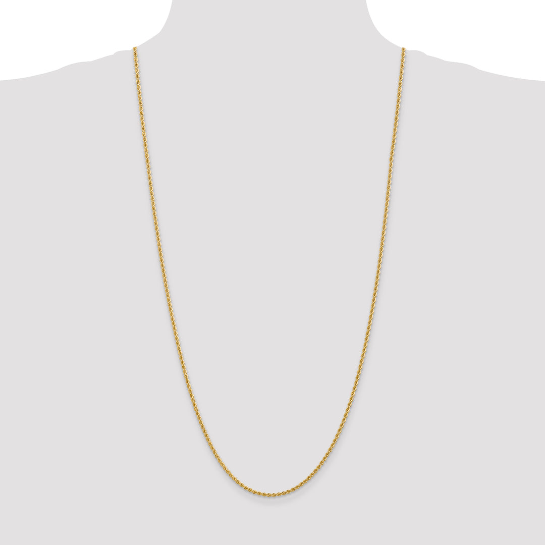 14k 2.25mm Solid Rope Chain