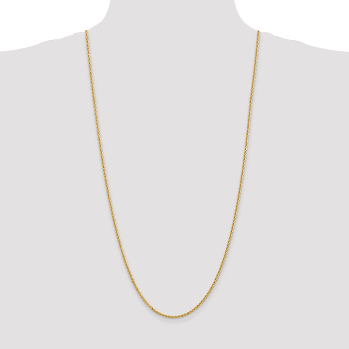 14k 2.25mm Solid Rope Chain