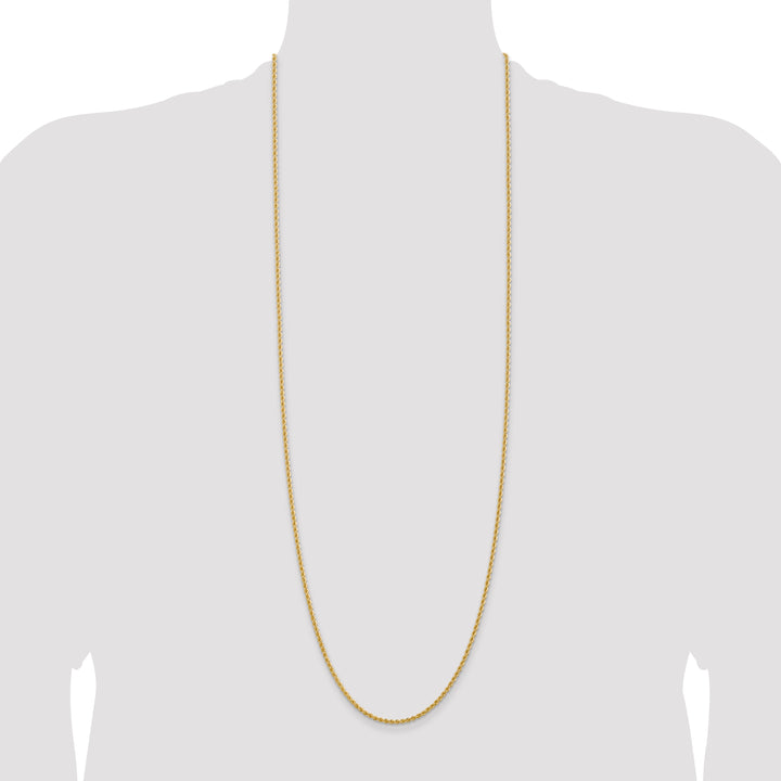 14k 2.25mm Solid Rope Chain