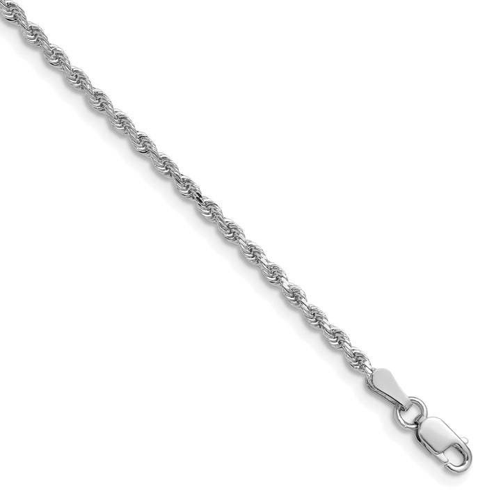 14k White Gold 2.0mm Diamond-cut Rope Chain