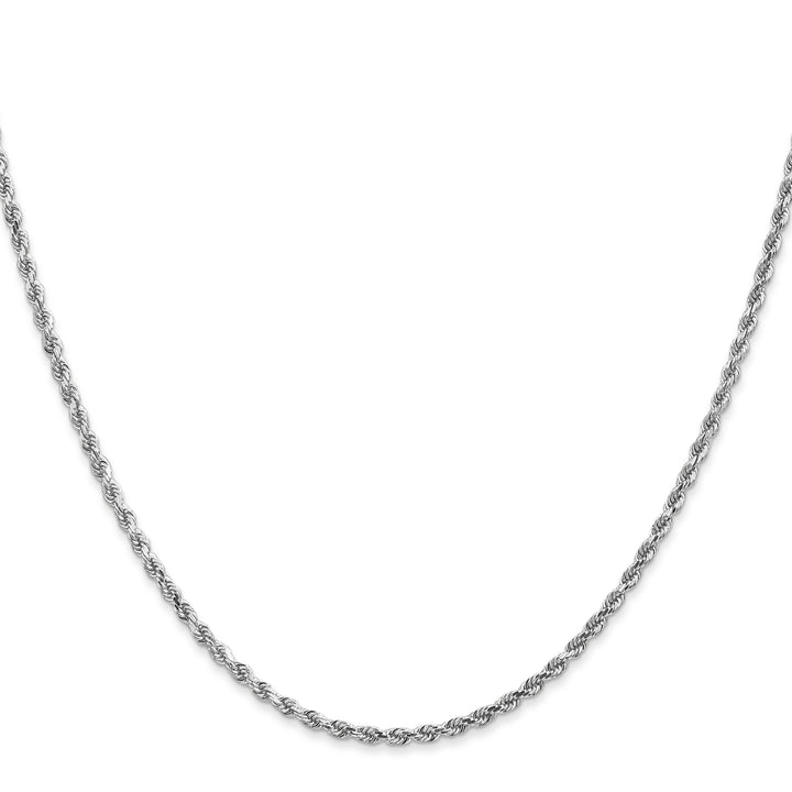 14k White Gold 2.0mm Diamond-cut Rope Chain