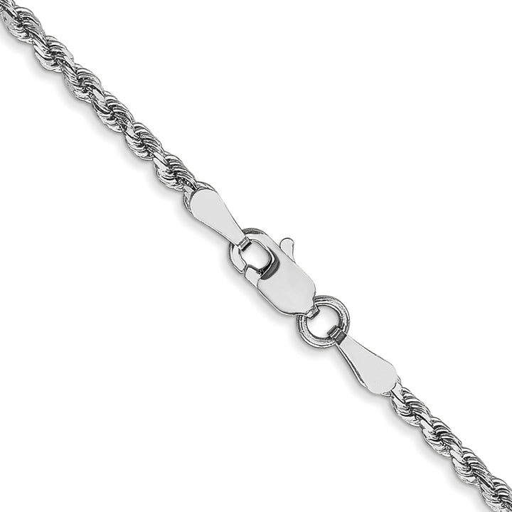 14k White Gold 2.0mm Diamond-cut Rope Chain