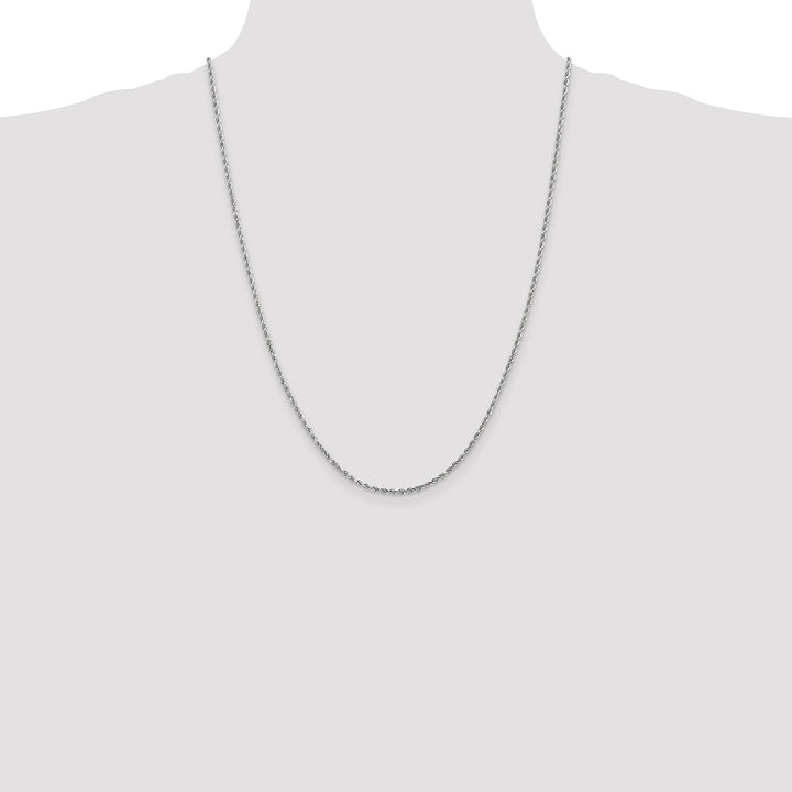14k White Gold 2.0mm Diamond-cut Rope Chain