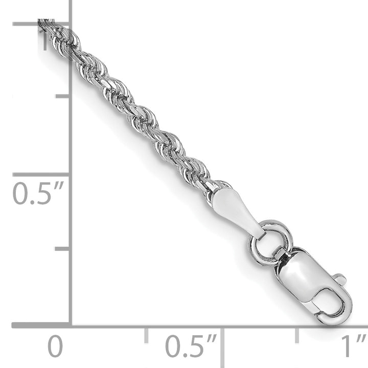 14k White Gold 2.0mm Diamond-cut Rope Chain