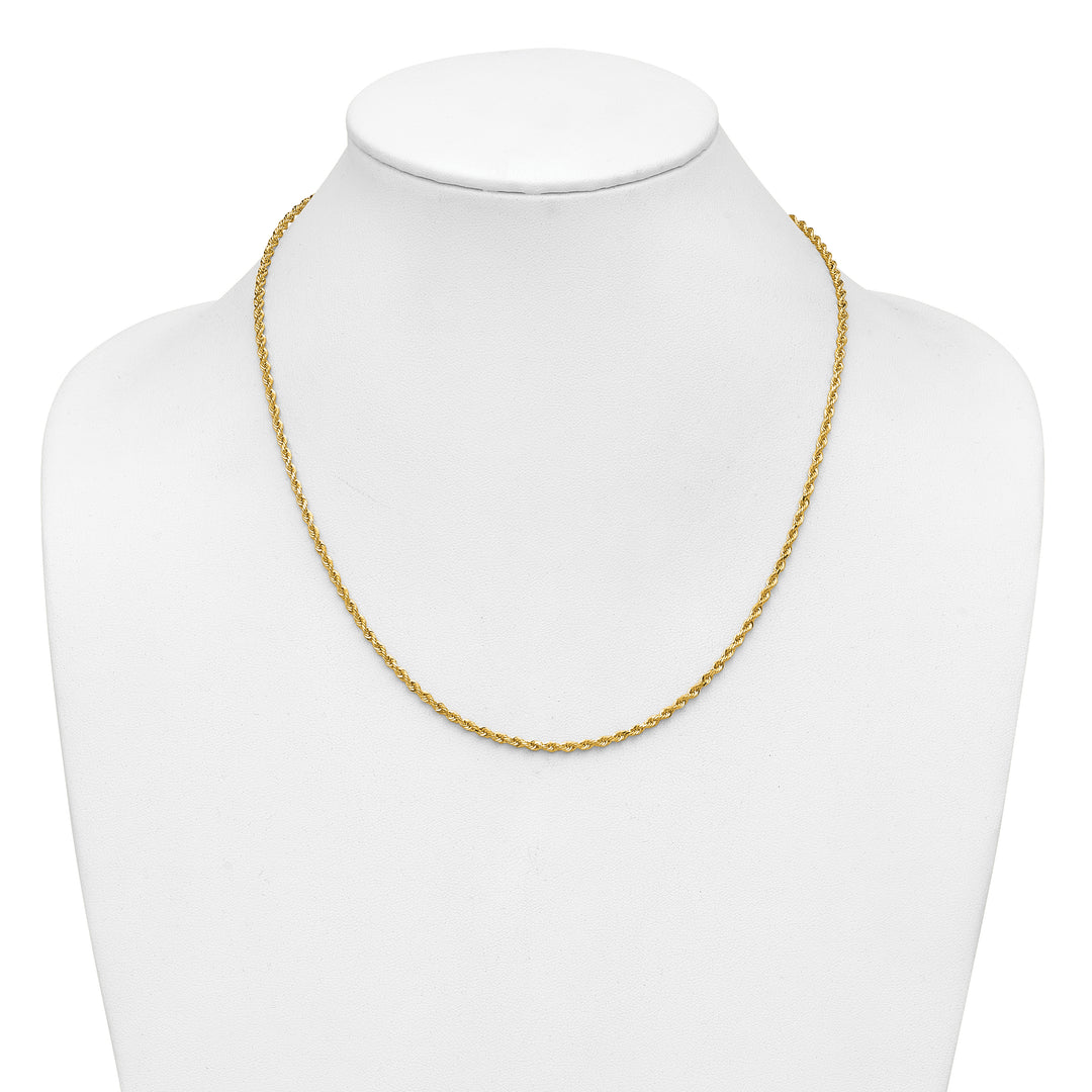 14k 2.25mm Diamond-cut Rope Chain