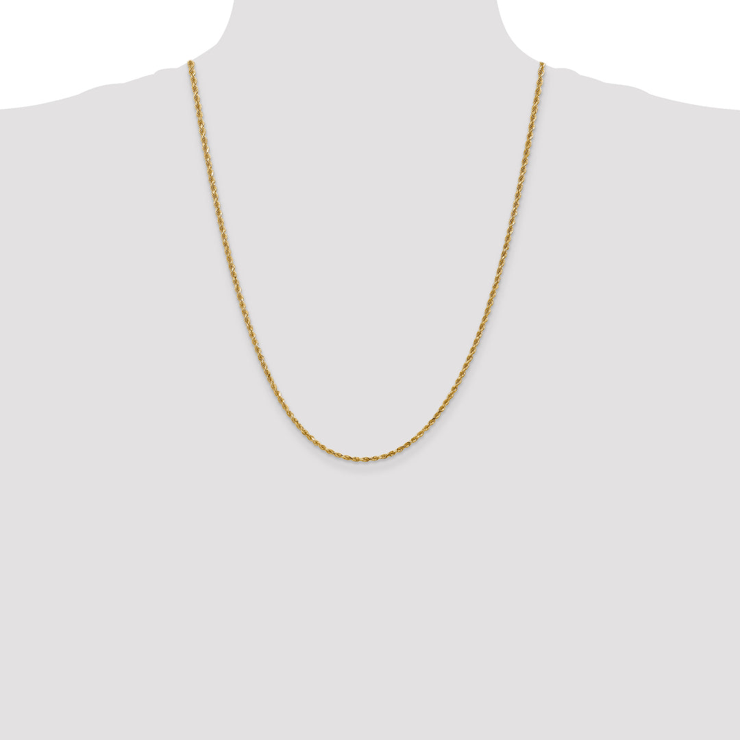 14k 2.25mm Diamond-cut Rope Chain
