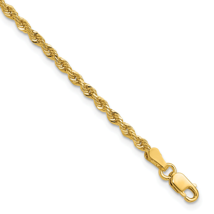 14k 2.25mm Diamond-cut Rope Chain Anklet