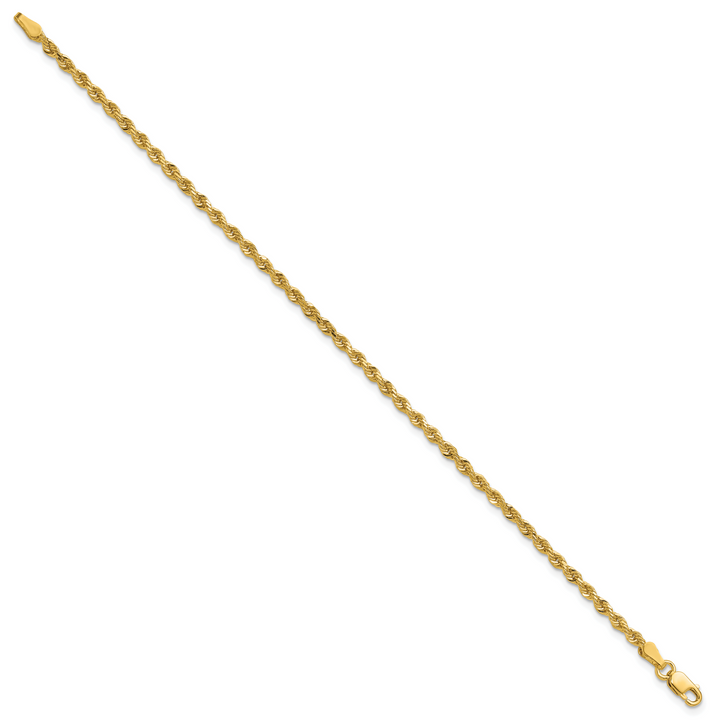 14k 2.25mm Diamond-cut Rope Chain Anklet