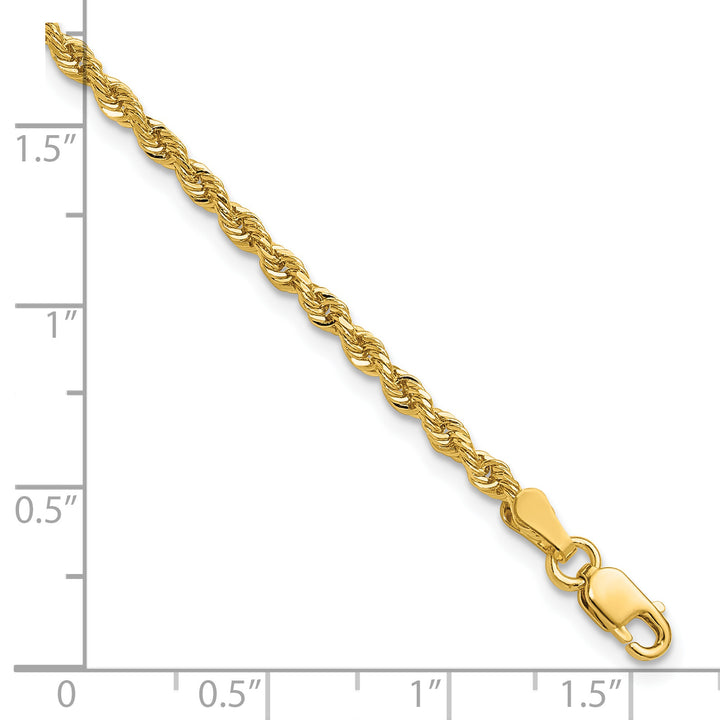 14k 2.25mm Diamond-cut Rope Chain Anklet
