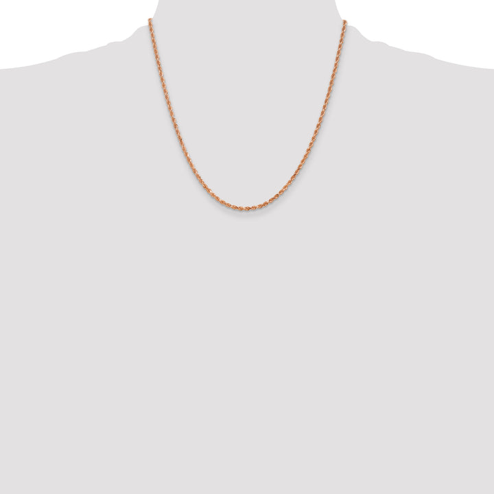 14k Rose Gold 2.25mm Diamond-cut Rope Chain