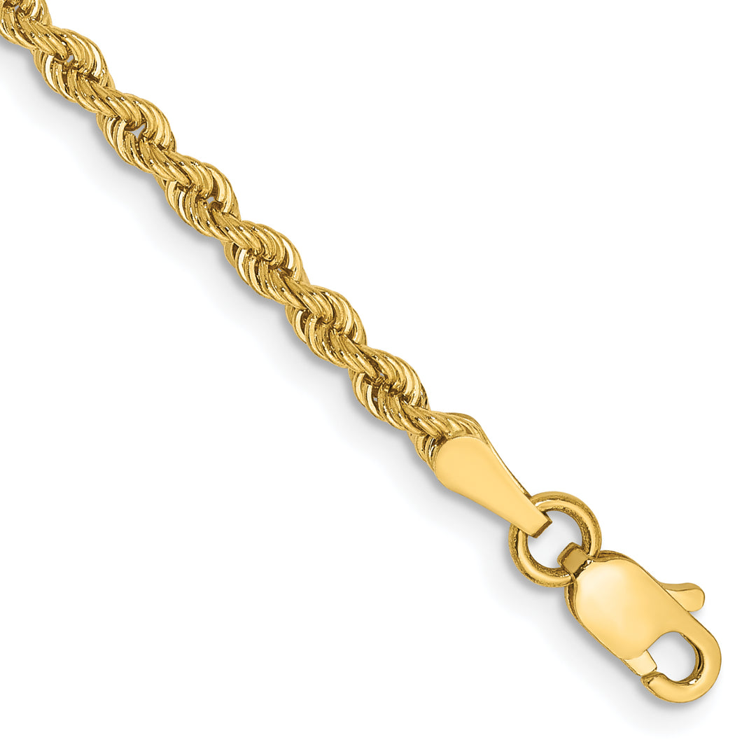 14k 2.5mm Solid Rope Chain Anklet