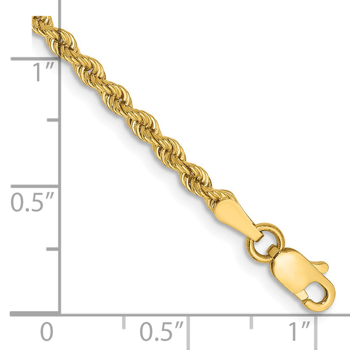 14k 2.5mm Solid Rope Chain Anklet