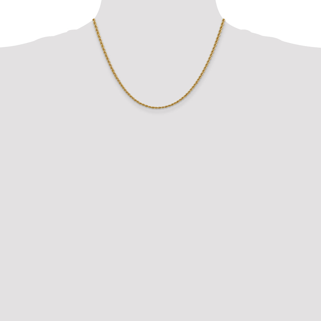 14k 2.5mm Solid Rope Chain