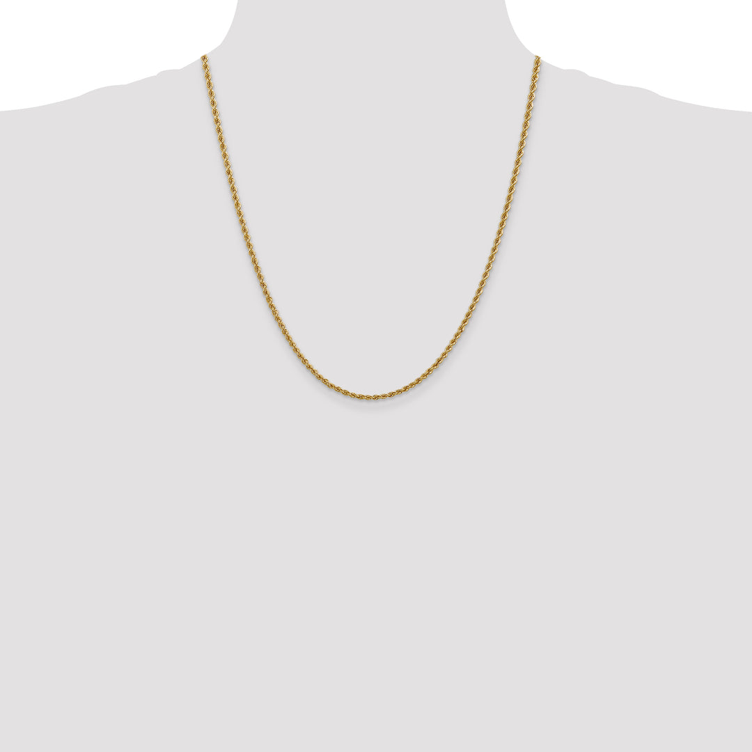 14k 2.5mm Solid Rope Chain