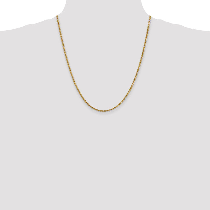 14k 2.5mm Solid Rope Chain