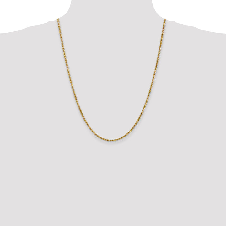 14k 2.5mm Solid Rope Chain