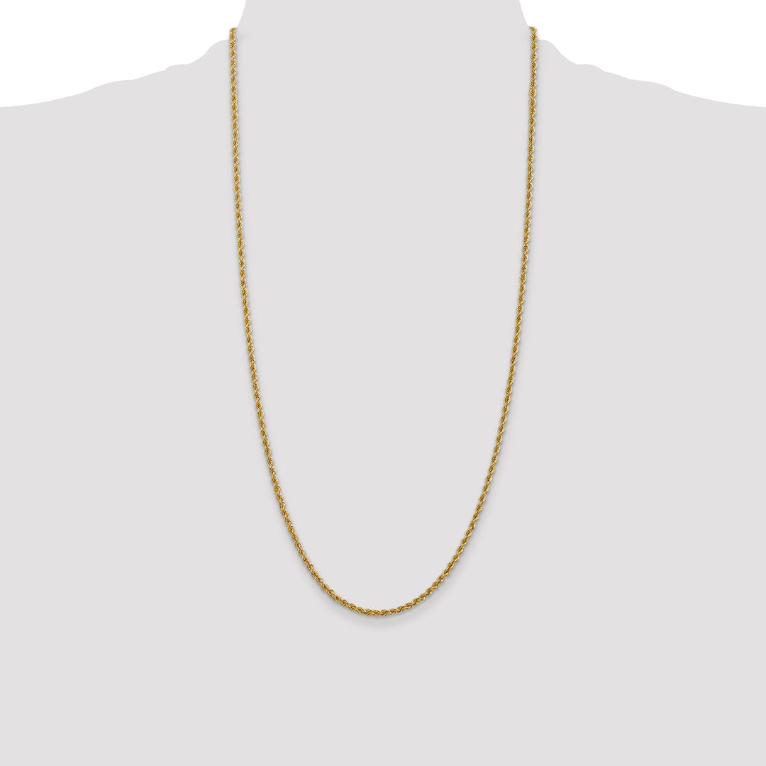 14k 2.5mm Solid Rope Chain