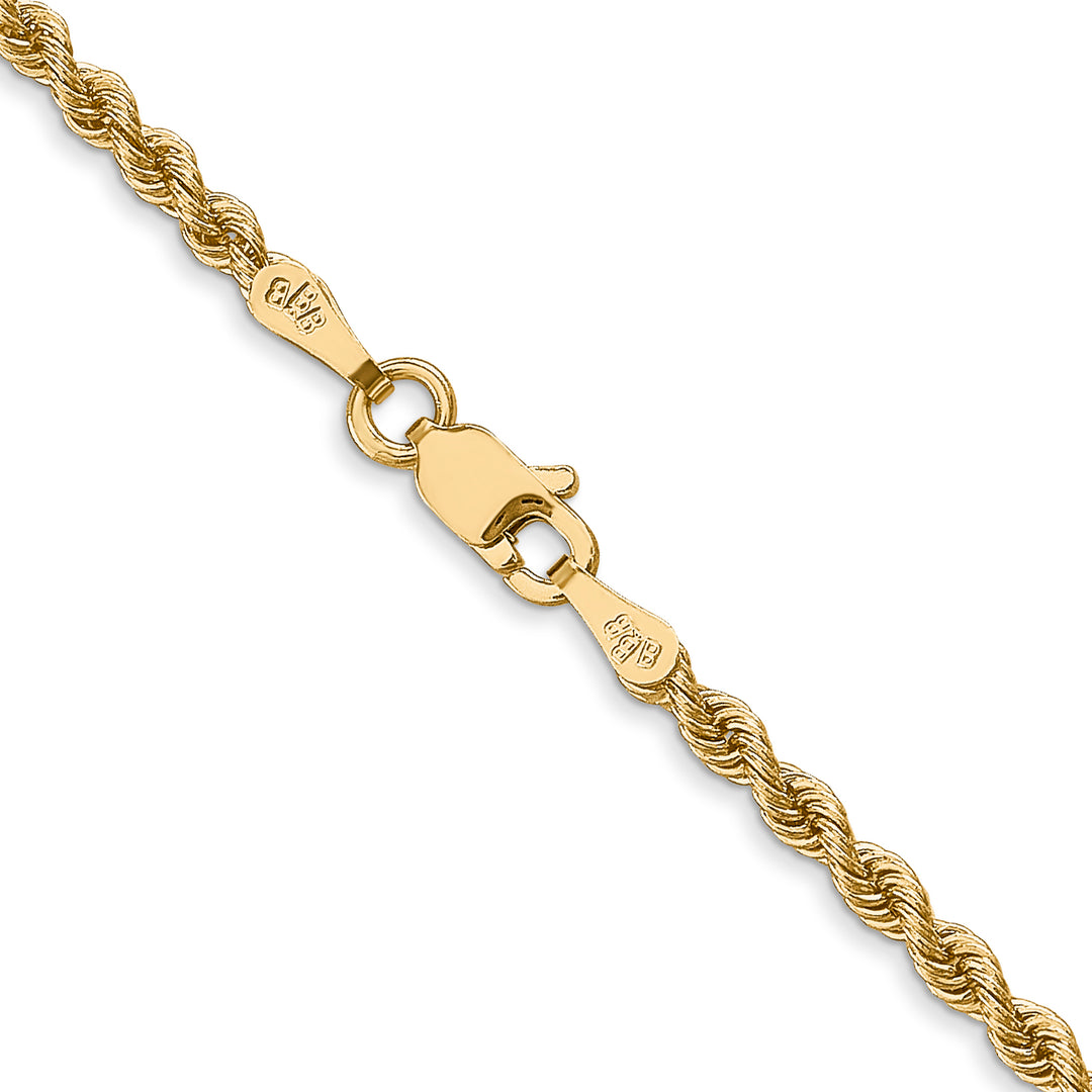 14k 2.5mm Solid Rope Chain