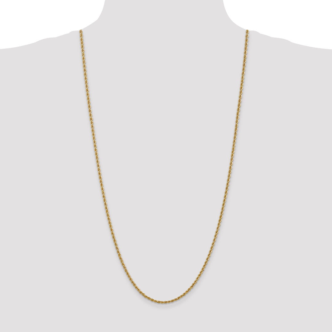 14k 2.5mm Solid Rope Chain