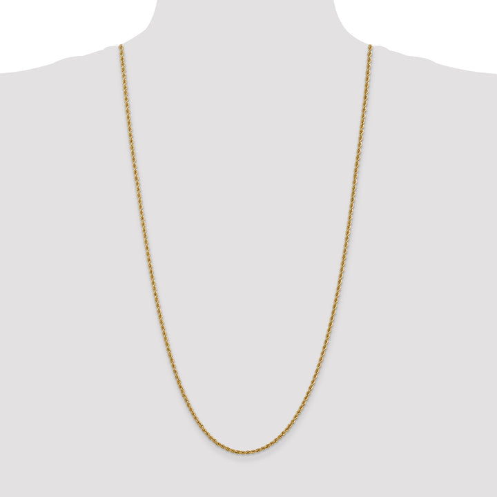 14k 2.5mm Solid Rope Chain