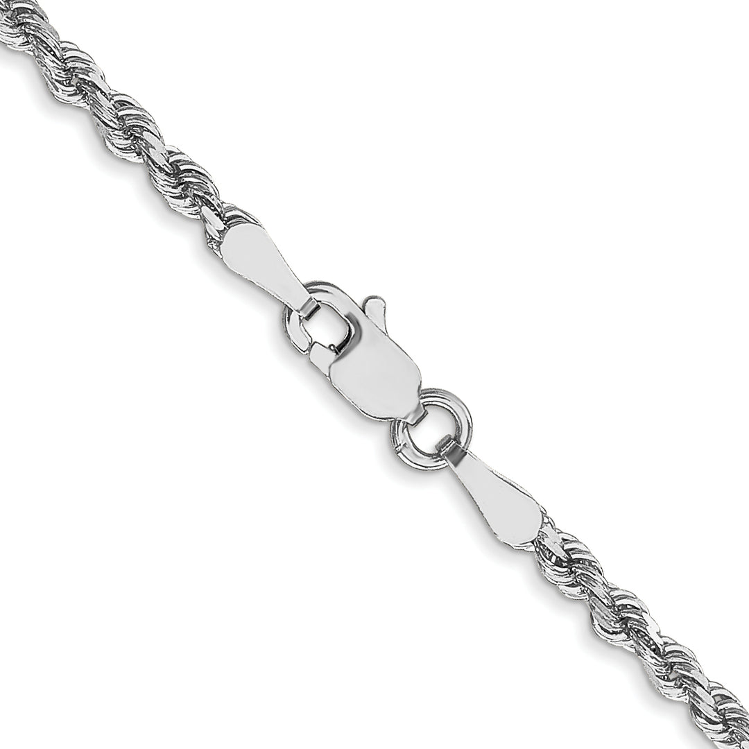 14k White Gold 2.25mm Diamond-cut Rope Chain
