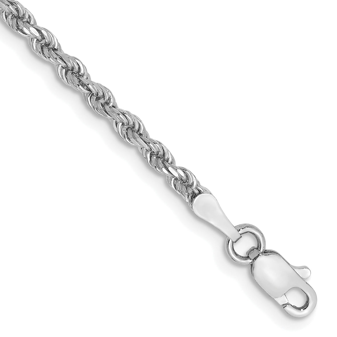 14k White Gold 2.25mm Diamond-cut Rope Chain