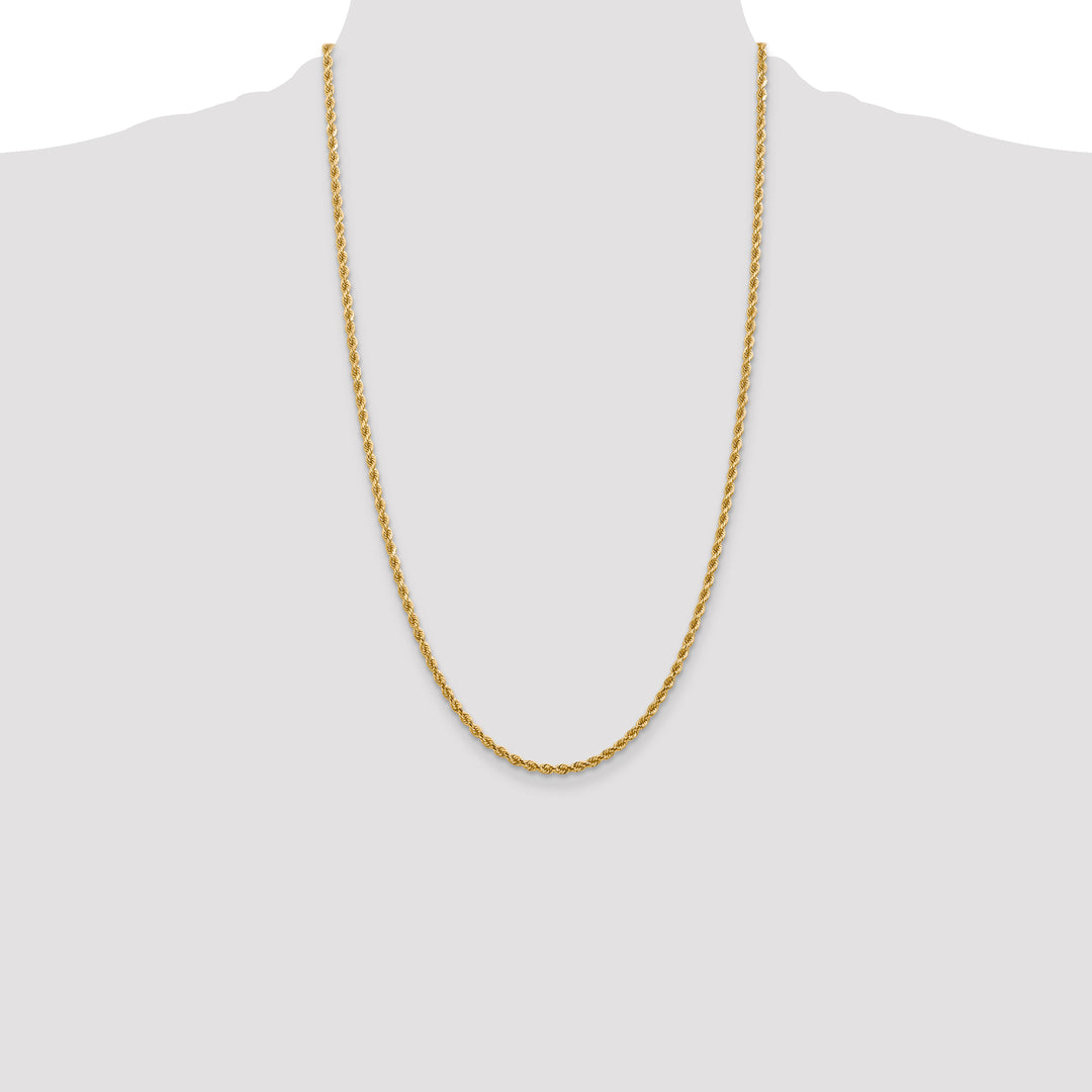 14k 2.75mm D/C Rope with Lobster Clasp Chain