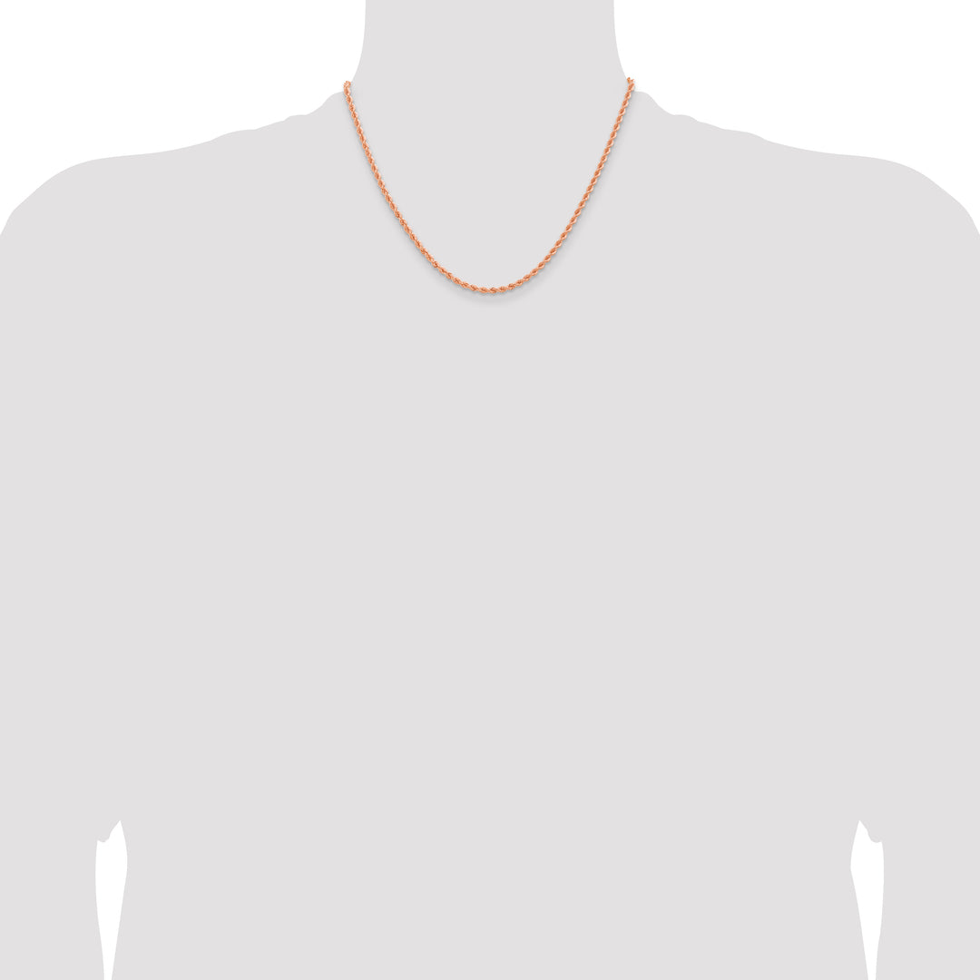 14k Rose Gold 2.75mm Diamond-cut Rope Chain