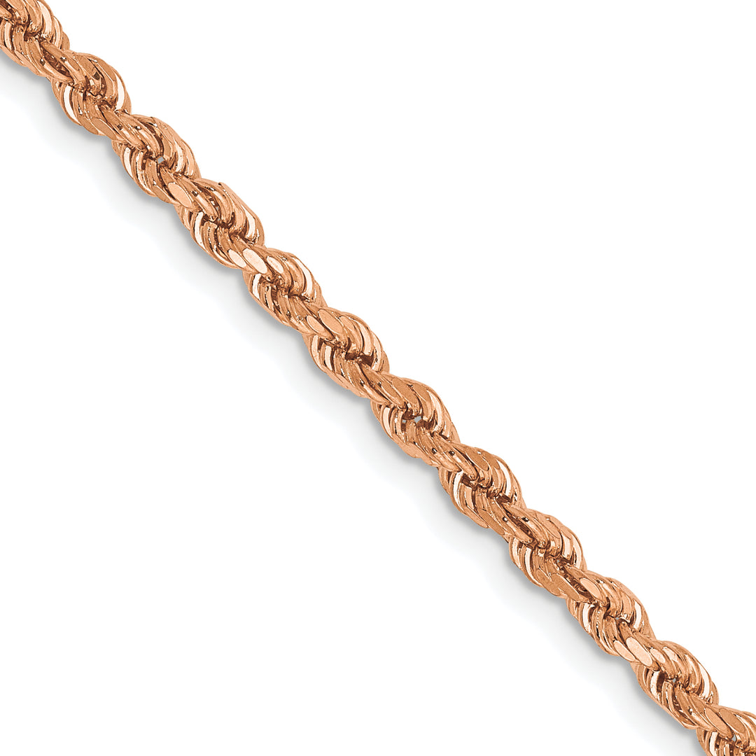 14k Rose Gold 2.75mm Diamond-cut Rope Chain