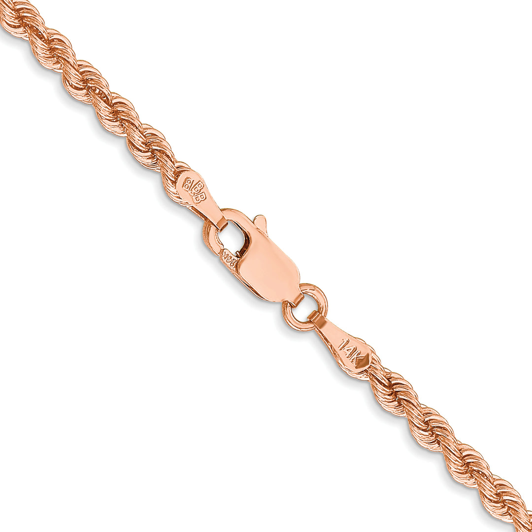 14k Rose Gold 2.75mm Diamond-cut Rope Chain