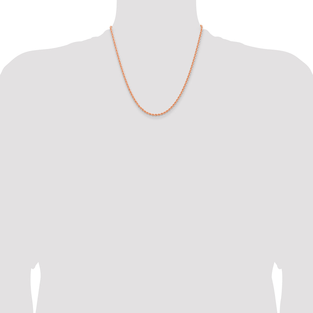 14k Rose Gold 2.75mm Diamond-cut Rope Chain