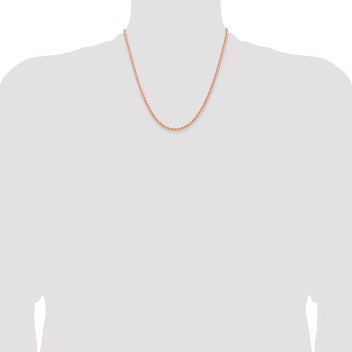 14k Rose Gold 2.75mm Diamond-cut Rope Chain