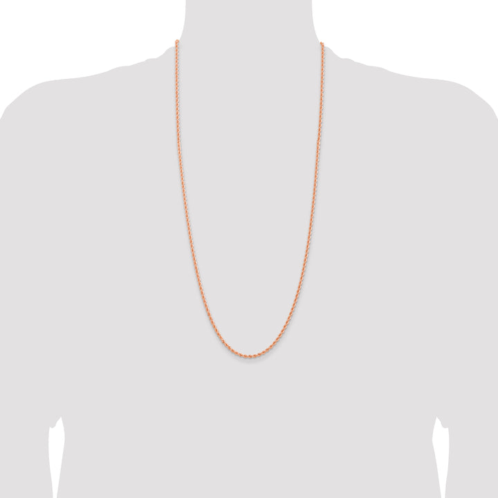 14k Rose Gold 2.75mm Diamond-cut Rope Chain