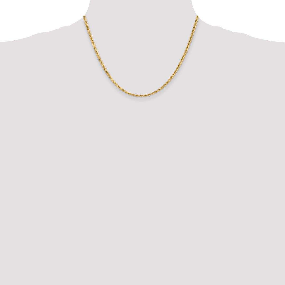 14k 2.75mm Solid Rope Chain