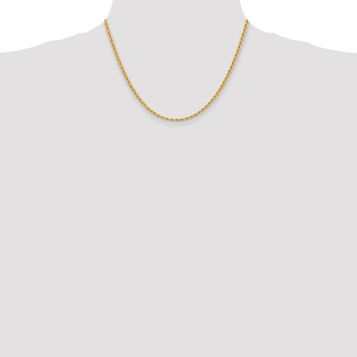 14k 2.75mm Solid Rope Chain