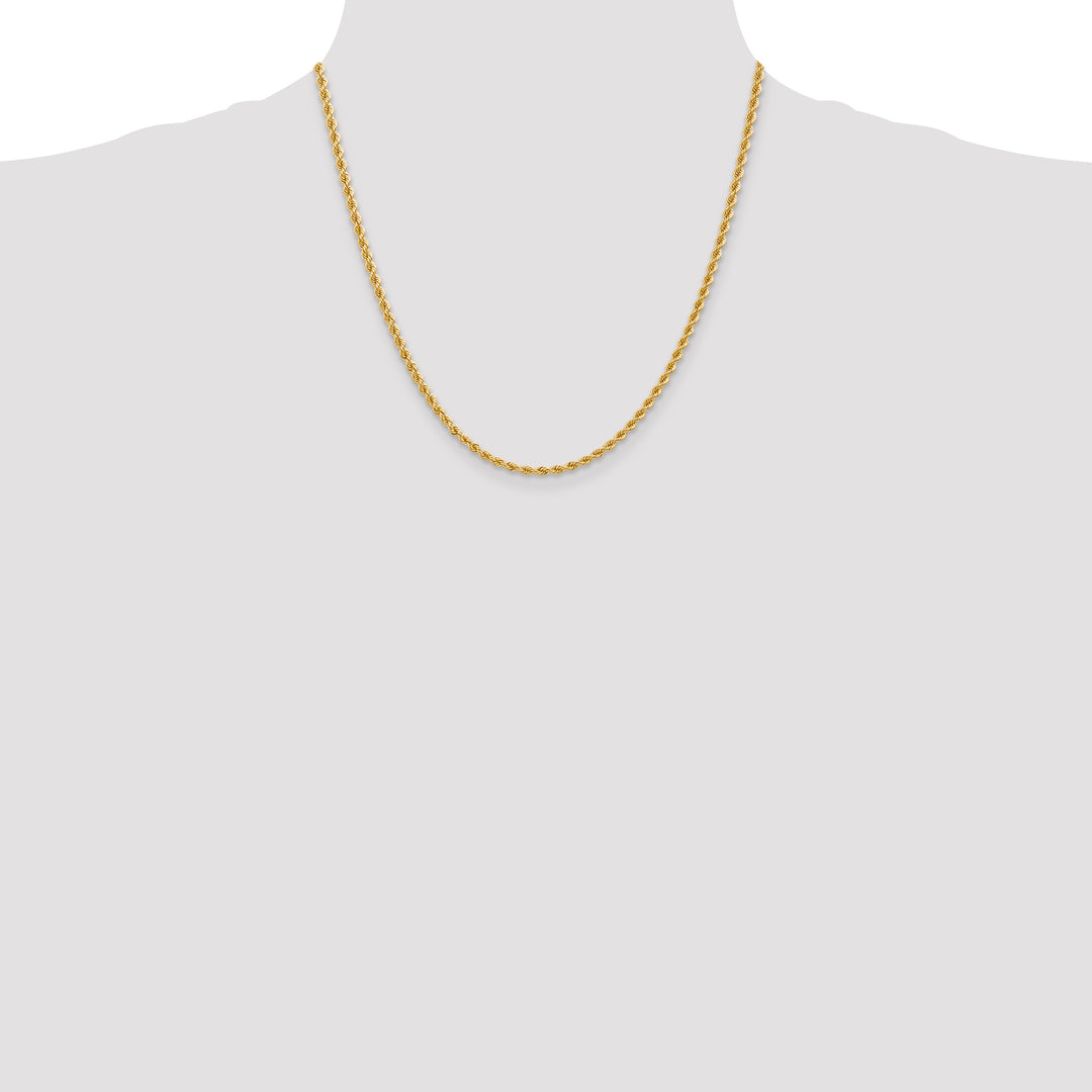 14k 2.75mm Solid Rope Chain