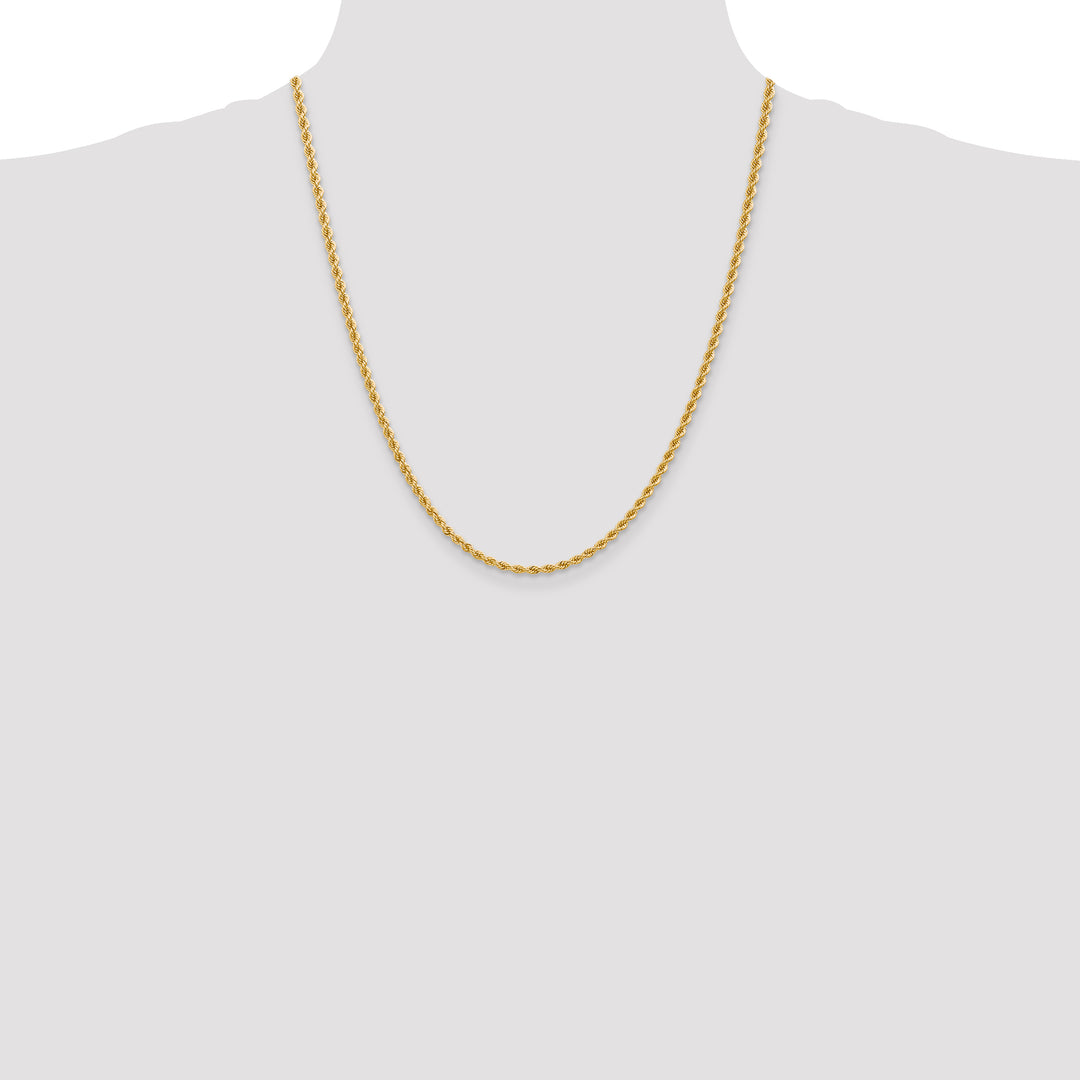 14k 2.75mm Solid Rope Chain