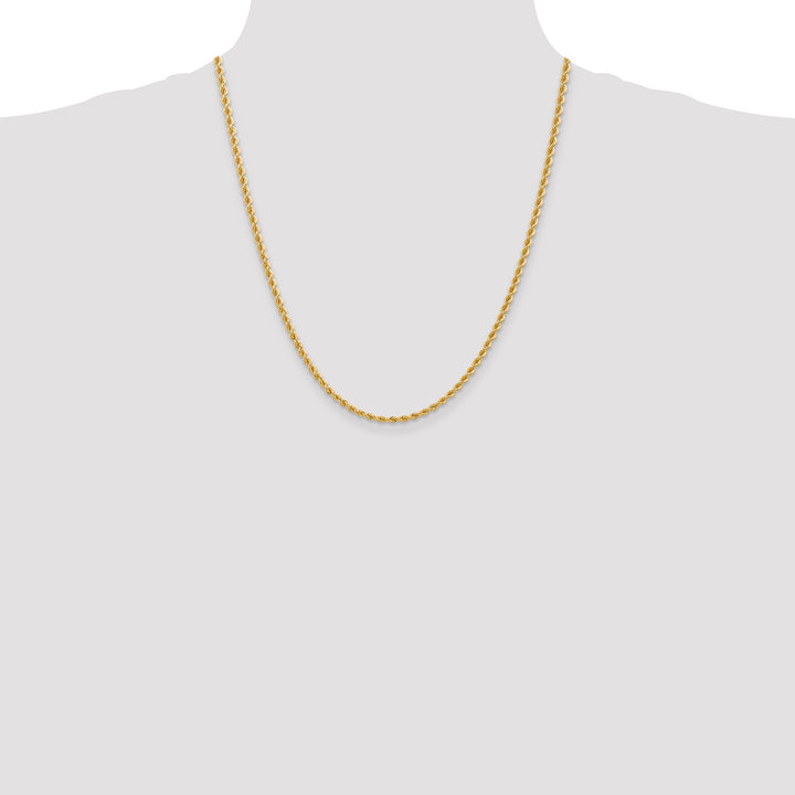 14k 2.75mm Solid Rope Chain