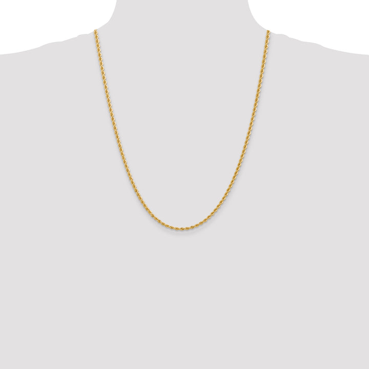 14k 2.75mm Solid Rope Chain