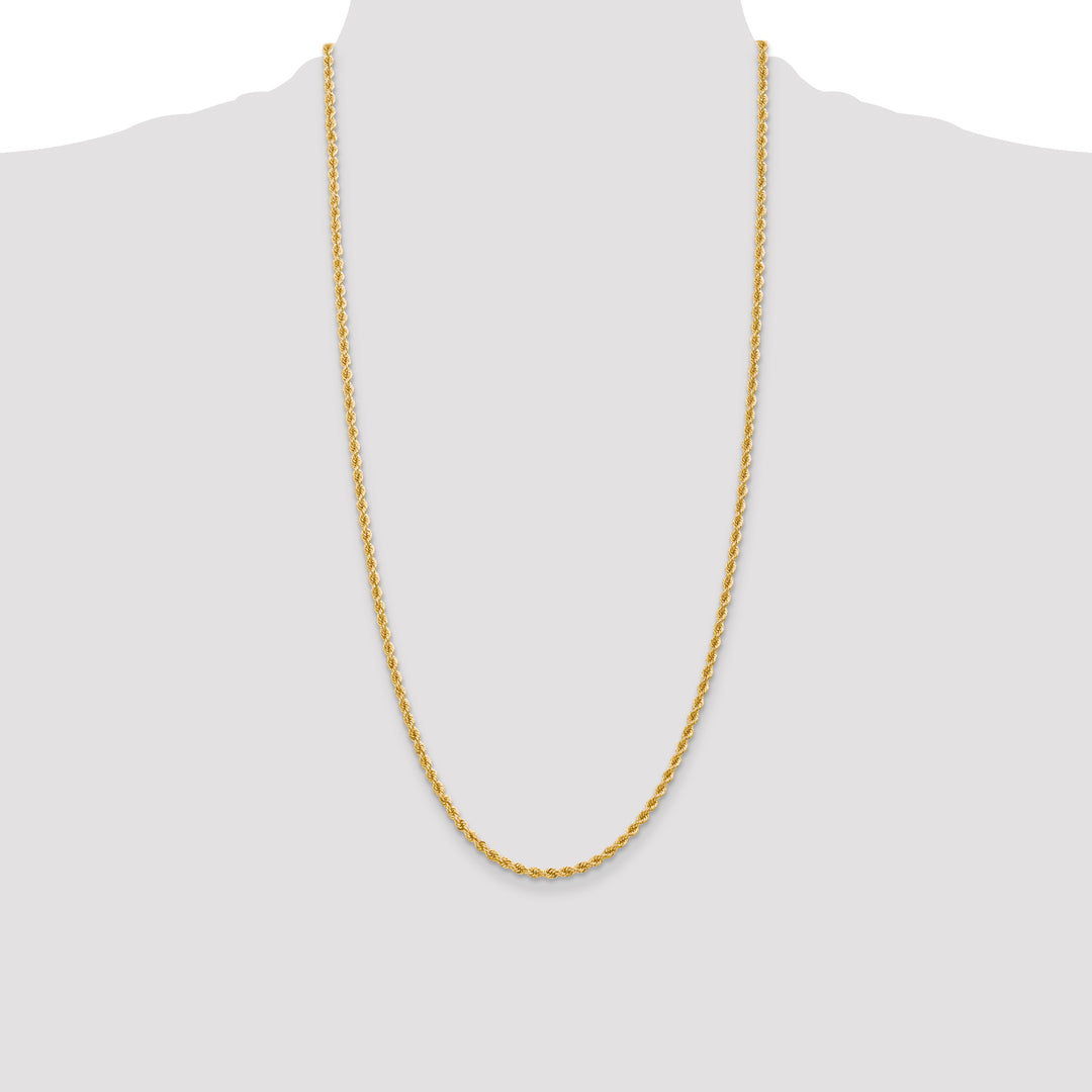 14k 2.75mm Solid Rope Chain